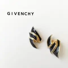 ジバンシー GIVENCHY オールド ヴィンテージ イヤリング ゴールド×黒