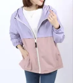 salonghameu 撥水加工・UVカットバイカラー マウンテンパーカー LL