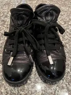 シャネル CHANEL ブラック ブーツ スニーカー 37