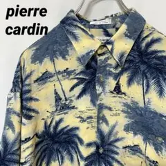 N-5553 pierre cardin アロハシャツ ヤシの木 ヨット 海 L