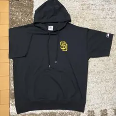 MLBパドレス　バックアーチロゴTパーカー　半袖