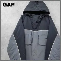 古着 ギャップ Gap ナイロンジャケット ブラック×グレー 90s
