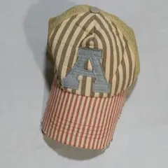 前立てにAの文字 キャップ メッシュ フリ－サイズ