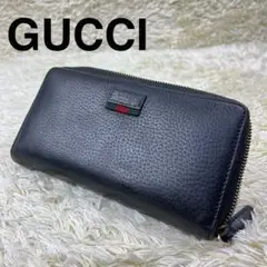美品✨ GUCCI グッチ長財布 シェリーライン ラウンドファスナー ブラック