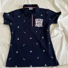 【美品】FILAGOLF フィラ ゴルフ ポロシャツ レディース M ネイビー