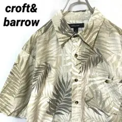 N-5121 croft&barrow 古着 アロハシャツ ボタニカル柄 半袖L