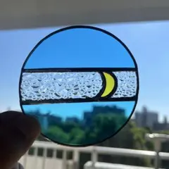 ステンドグラス　月の置物