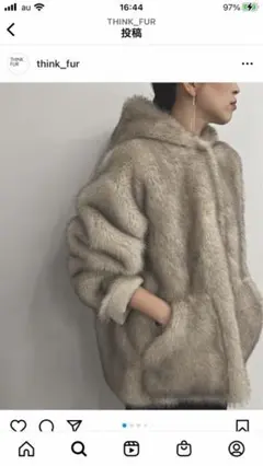☆新品 think fur gradation foody jacket
