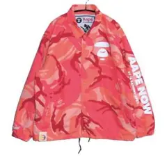美品 エイプ CAMO 迷彩 ナイロン コーチジャケット