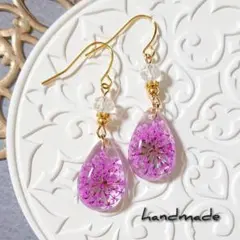 ≪135 ピンク≫ハンドメイドレジンピアス 400円