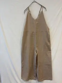 エクレール　キャミソールサロペット　ワイドパンツ　ベージュ　リラックス