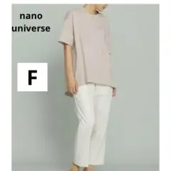 nano universe ナノユニバース バックスリット Tシャツ ベージュ
