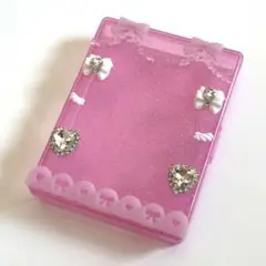 カードケースデコ シンプルデザイン ピンクパープル