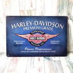 ブリキ看板☆ブルー系 ハーレーダビッドソン HARLEY 252