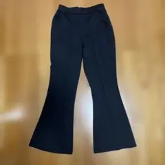 黒 フレアパンツ サイドポケット付き
