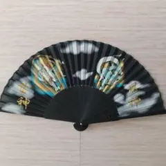 シルク扇子 風神雷神 22㎝ ケース入
