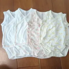 ユニクロ　コットンメッシュボディスーツ/ノースリーブ前開き4点セット　70