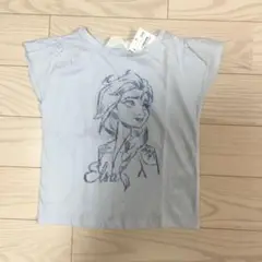 H&M エルサ プリント Tシャツ 水色