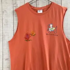 古着　タンクトップ　ノースリーブ カットオフ　プリント　ペイント　アメカジ