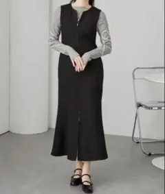 （新品タグ付き)センタージップマーメイドシルエット ロングワンピース
