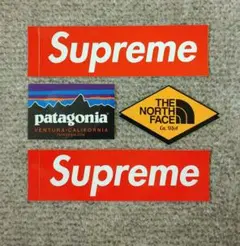 ノースフェイス1枚、パタゴニア1枚、supreme ステッカー2枚 129