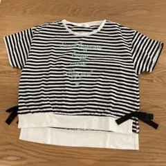 １４０センチ　ALGY ストライプ Tシャツ（リボン付き）