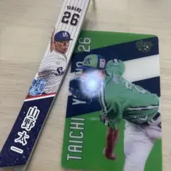 東京ヤクルトスワローズ 本革製　マッチデーボンフィン 山野太一　クリアカード