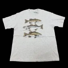 90s Bass USA製　パスフィッシング　ヴィンテージTシャツ 霜降りカラー