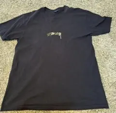 【入手困難】STUSSY 半袖Tシャツ センター刺繍ロゴ 金色美品　希少デザイン