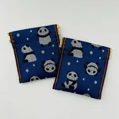 ハンドメイド　畳縁　パンダ　ポーチ　和風　日本　土産 ハンドメイド 畳縁 パンダ ポーチ 和風 日本 土産