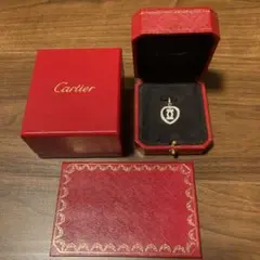 【美品】 カルティエ 2Cハート ダイヤモンド チャーム ネックレス