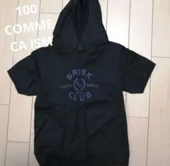 【値下げ可】古着 100cm COMMECAISM フード 半袖 パーカー 黒