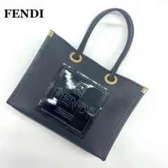 激レア✨FENDI ミニハンドバッグ デカロゴ ゴールド金具 レザー ブラック
