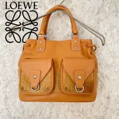 【定価15万円】LOEWE ロエベ アナグラムスエード ハンドバッグ レザー