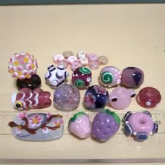 とんぼ玉　ピンクセット