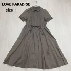 ◆ LOVE PARADISE 半袖 レース刺繍 ピンタック シャツ ワンピース