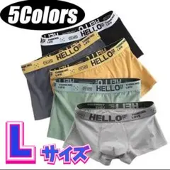 5枚セットL メンズローライズボクサーパンツブリーフ スポーツアンダーウェア