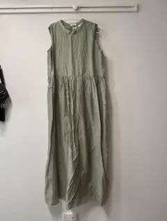 ノースリーブロングワンピース オリーブグリーン