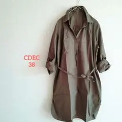 1136 CDEC【38】トップス シャツ ブラウス 丈長 チュニック コットン