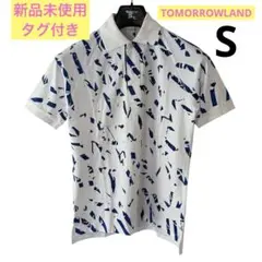 【新品】トゥモローランド 切り替えプリント 半袖 ポロシャツ コットン 日本製