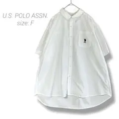 【U.S. POLO ASSN. 】オーバーサイズ半袖シャツ 白 F 綿100%