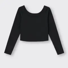 【まとめ買いセール中】 GU ブラック 長袖 クロップドトップス L 2点セット