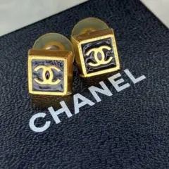 美品 CHANEL シャネル ロゴ ゴールド ピアス ヴィンテージ