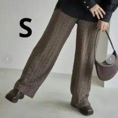 しまむら　田中里奈　mysa closet レースパンツ　中茶 ブラウン S