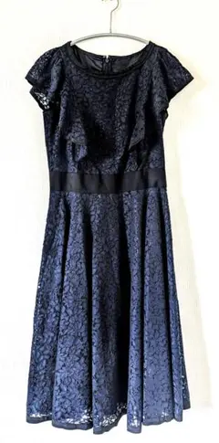 LANVIN en Bleu（ランバンオンブルー） 濃紺レースワンピース　36