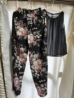 フローラルプリントパンツセットアップ Mサイズ