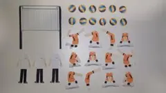 バレーボール★オレンジ★色紙・寄せ書き用シール12枚セット★卒業　引退　アルバム