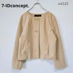 セブンアイディコンセプト　ノーカラージャケット　ベージュ　きれいめ　長袖　XL