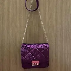 【最終価格】ショルダーバッグ ベルベット パープル ゴールド