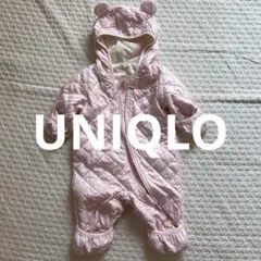 UNIQLO 60cmクマ耳付き カバーオール　ピンク